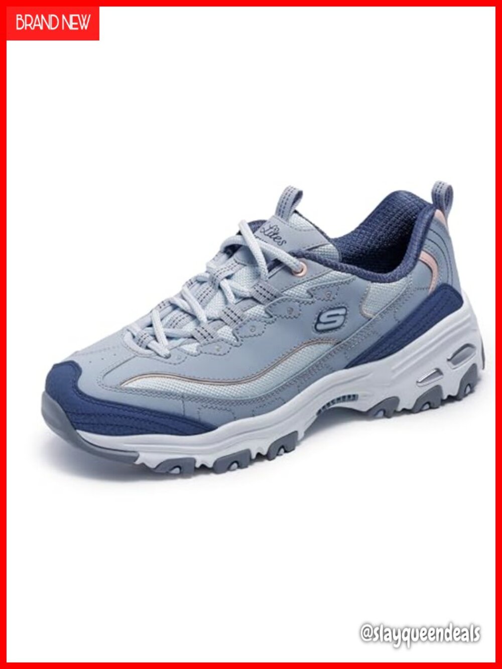 Skechers D'Lites Popular Vote Sneaker Leather Mesh Memory Foam Lace-Up